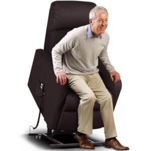 Poltrona Alzapersona Elettrica Motorizzata Reclinabile Ecopelle Moro Per Anziani 8051739523584 | eBay