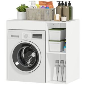 HOMCOM Mobile per Lavatrice e Asciugatrice con 2 Ripiani
