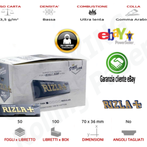 Rizla Silver Corte Tipo B – Cartine Ultra Sottili Argento 100 Libretti | eBay
