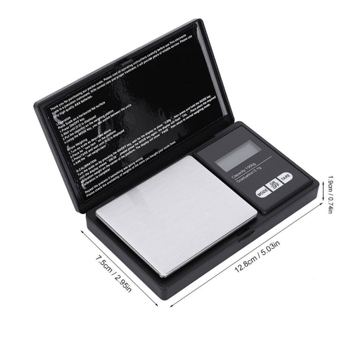 Digital Scale 1000g x 0.1g Jewelry Gold Silver Coin Gram Pocket size - Image 2