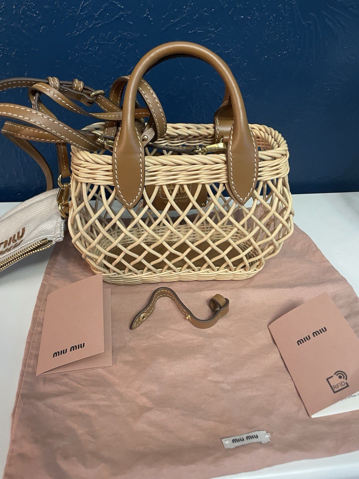 Miu Miu Woven Basket Bag - Image 2