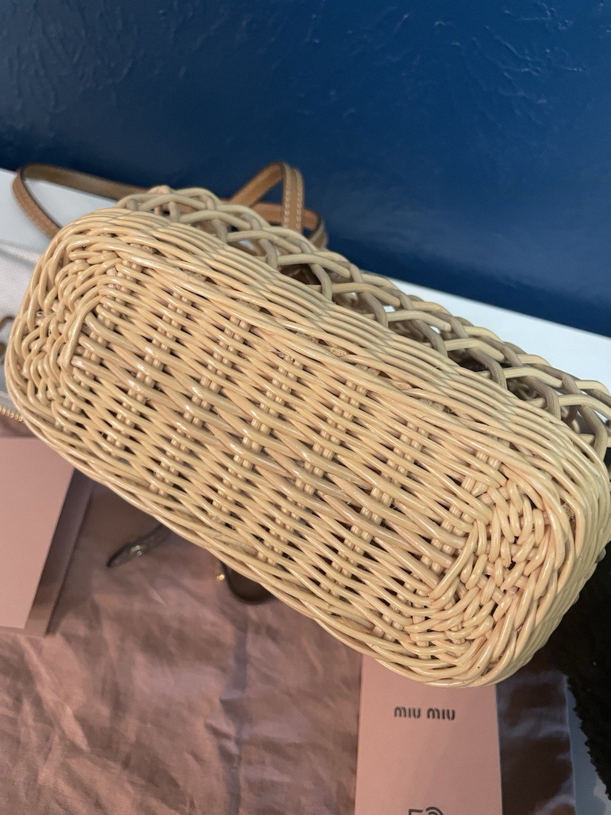 Miu Miu Woven Basket Bag - Image 3