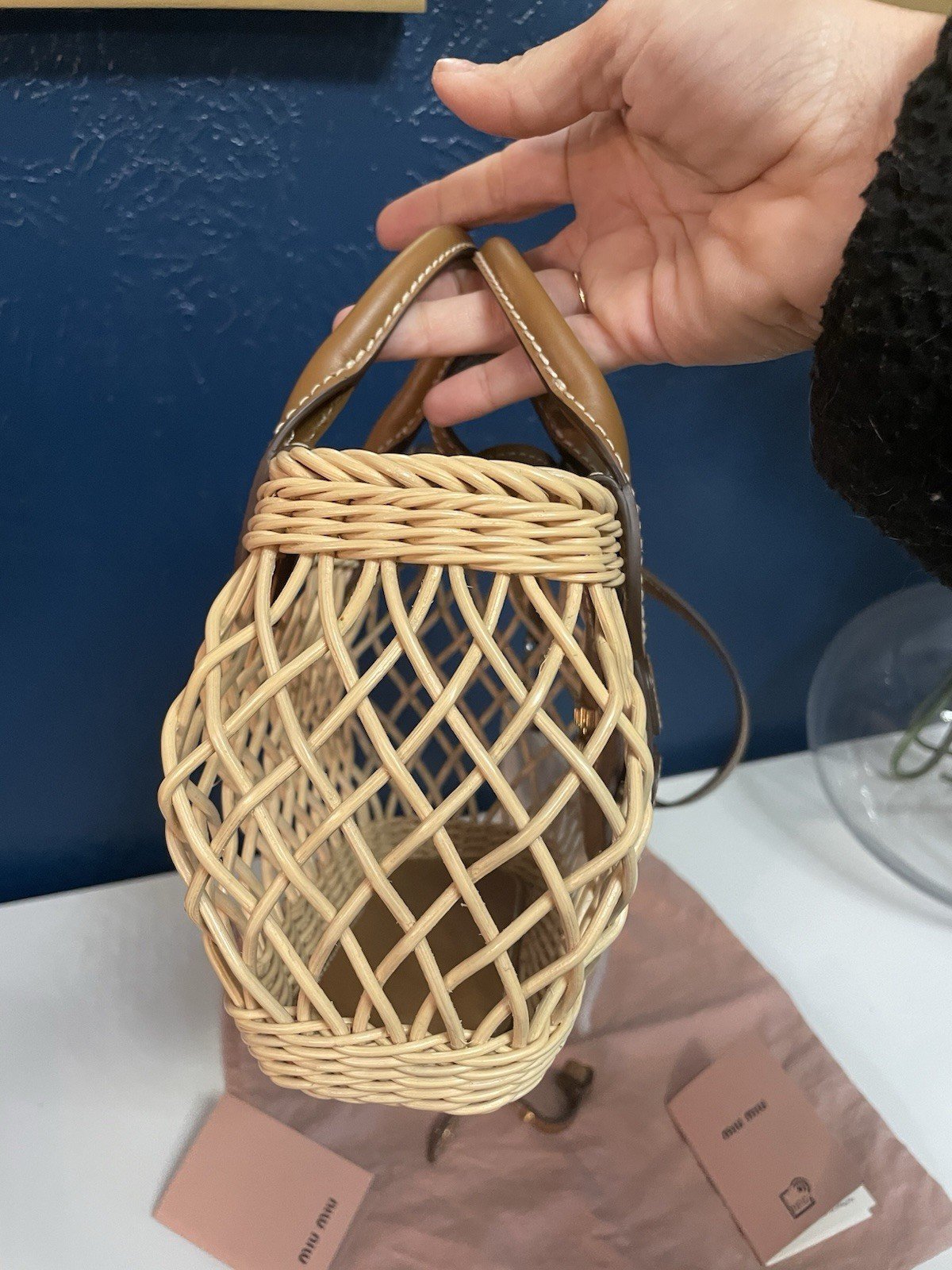 Miu Miu Woven Basket Bag - Image 5