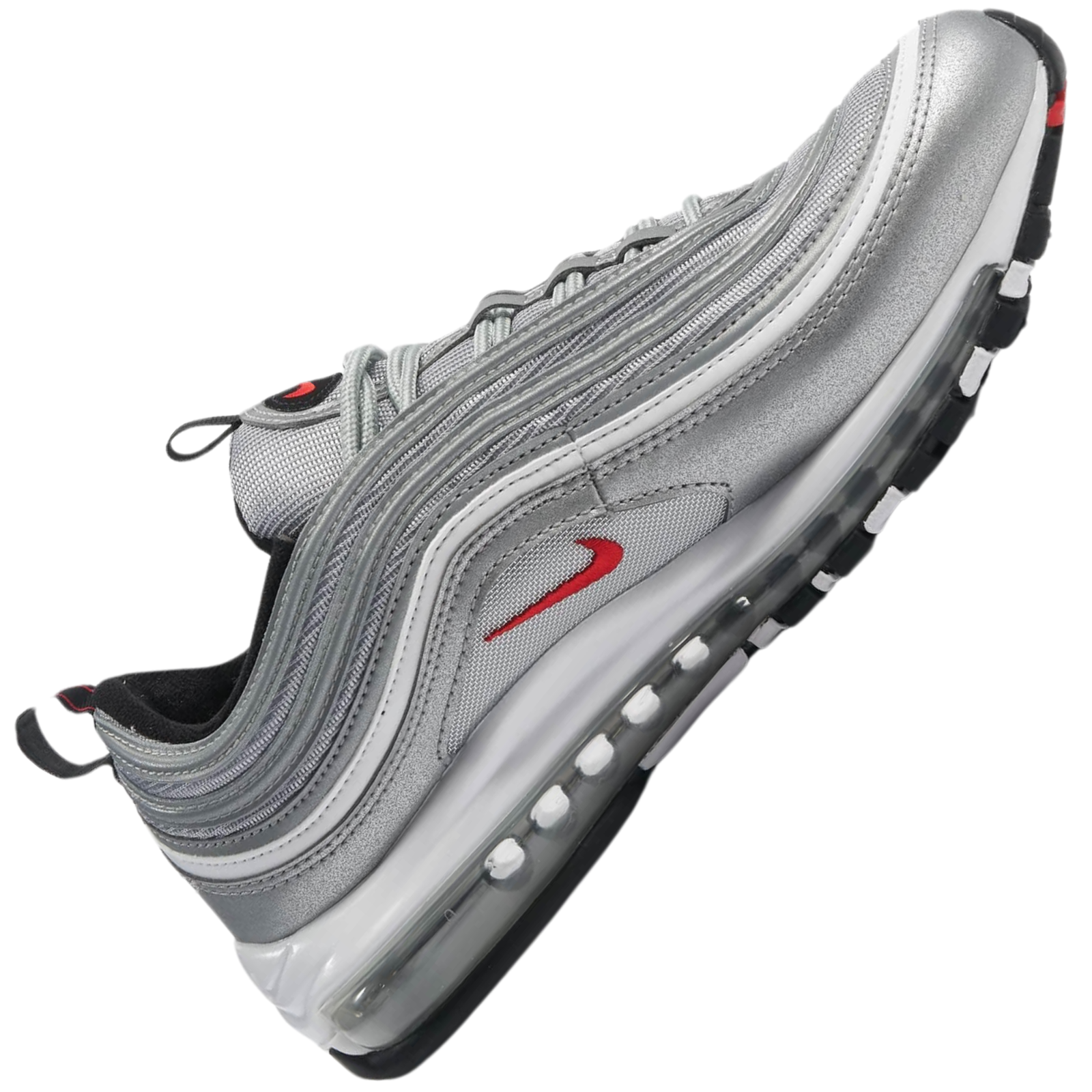 Nike Air Max 97 Silver Bullet Grigio Rosso Uomo Sneakers Originali Taglia 44 - Image 2