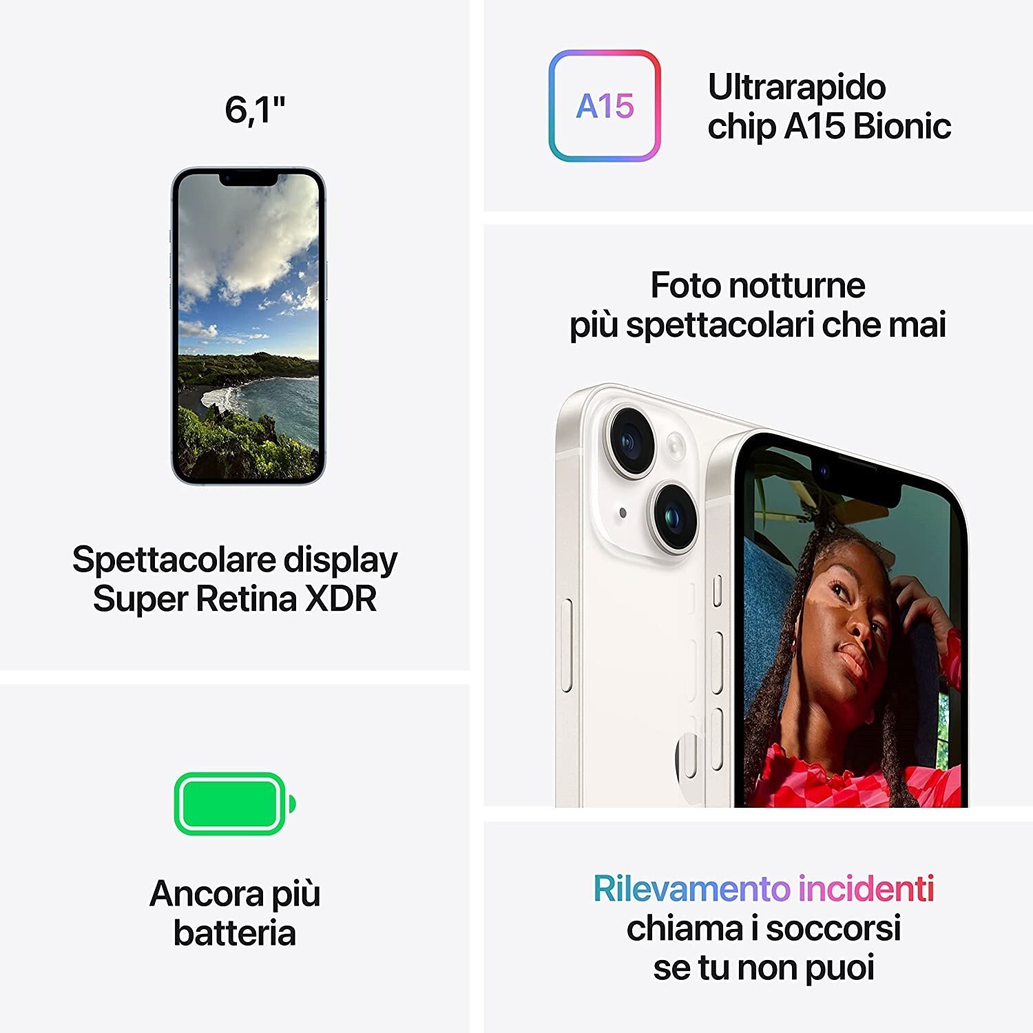 Apple iPhone 14 5G 128GB Nuovo Originale Smartphone STARLIGHT - Image 3