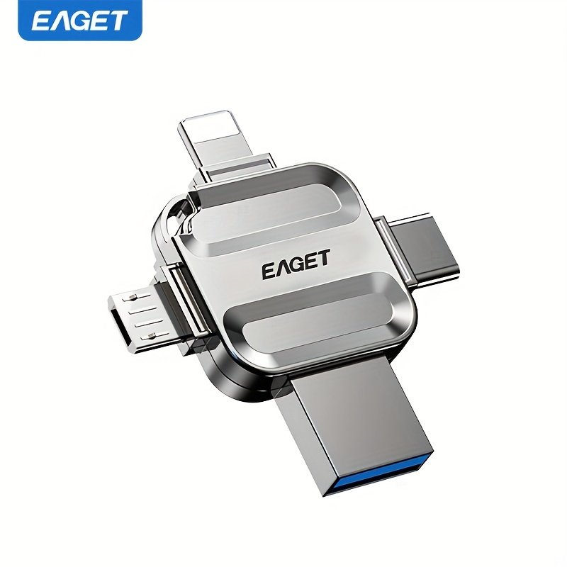 EAGET 4-In-1 High-Speed USB 3.0 Photo Stick Lightning Memory Stick for Iphone Storage, One-Click Backup, Works with for Iphone/Ipad/Mac/Pc/Android - Image 4