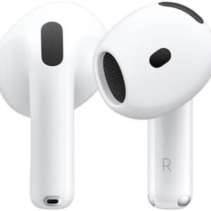 Apple AirPods 4 Wireless Earphones, Bluetooth Earphones, Custom Space Audio, Sweat and Water Resistance,