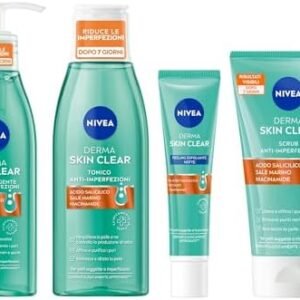NIVEA Special Pack Derma Skin Clear Anti Blemishes, Face Cleansing Gel 150 ml + Night Peeling 40 ml + Face and Body Scrub 150 ml + Astringent Tonic 200 ml  Amazon.it: Beauty