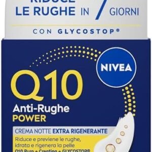 NIVEA Q10 Anti-Wrinkle Power Extra Regenerating Night Cream, 50 ml, Anti-Wrinkle Moisturizing Face Night Cream with Coenzyme Q10, Creatine and Glycostop, Fast Absorption Skincare for All Skin Types  Amazon.it: Beauty
