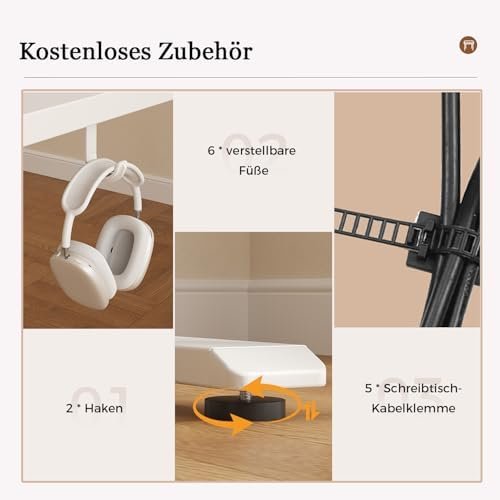 Klicelor L-Shaped Height Adjustable Electric Desk, 150 x 125 cm, Ergonomic Desk with 3 Memory Functions and Anti-Collision Technology, White Amazon.it: Everything Else - Image 6