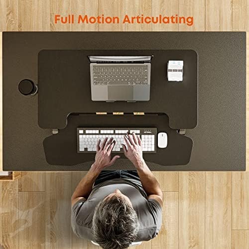 PUTORSEN Sit-Stand Desk 32 Inch Standing Desk Converter with Keyboard Tray, Standing Desk Stand with Cup Holder and Board for Notes up to 15 kg, Black Amazon.it: Home & Kitchen - Image 5
