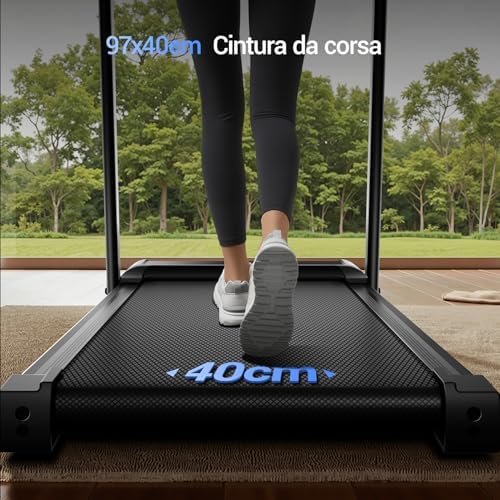 LONTEK Space-Saving Treadmill with 15% Inclination, Electric Treadmill 12KM/H, Foldable Home Treadmill with 3.0 HP Motor and LED Display - Image 6