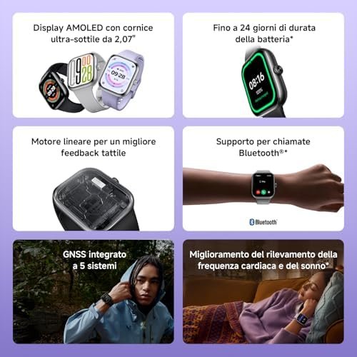 XIAOMI Redmi Watch 5, Smartwatch with AMOLED Display 2.07 inches, Bluetooth Calls, 24 Days Autonomy, 5 ATM Water Resistance, Heart Rate - Image 2