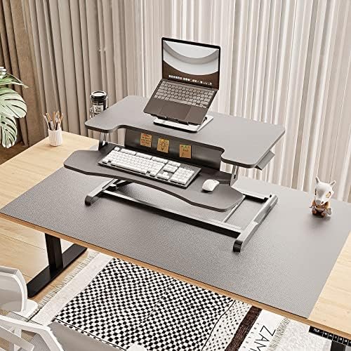 PUTORSEN Sit-Stand Desk 32 Inch Standing Desk Converter with Keyboard Tray, Standing Desk Stand with Cup Holder and Board for Notes up to 15 kg, Black Amazon.it: Home & Kitchen - Image 7
