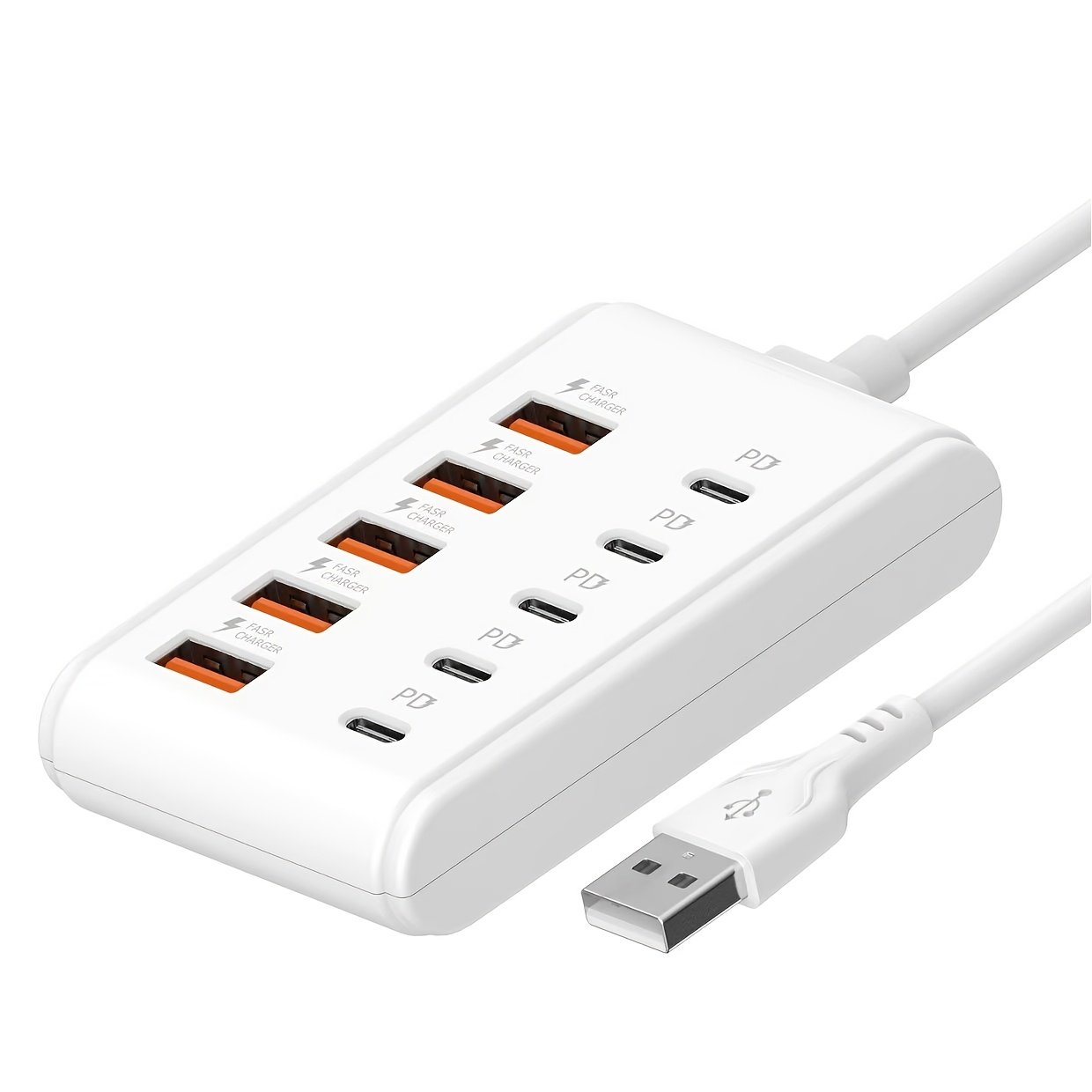 2026 New Model with 10 Ports: 5 Type-C PD And 5 USB-A Interfaces, Suitable for Laptops, Tablets, And Multiple Devices. A Compact Power Hub - Image 3