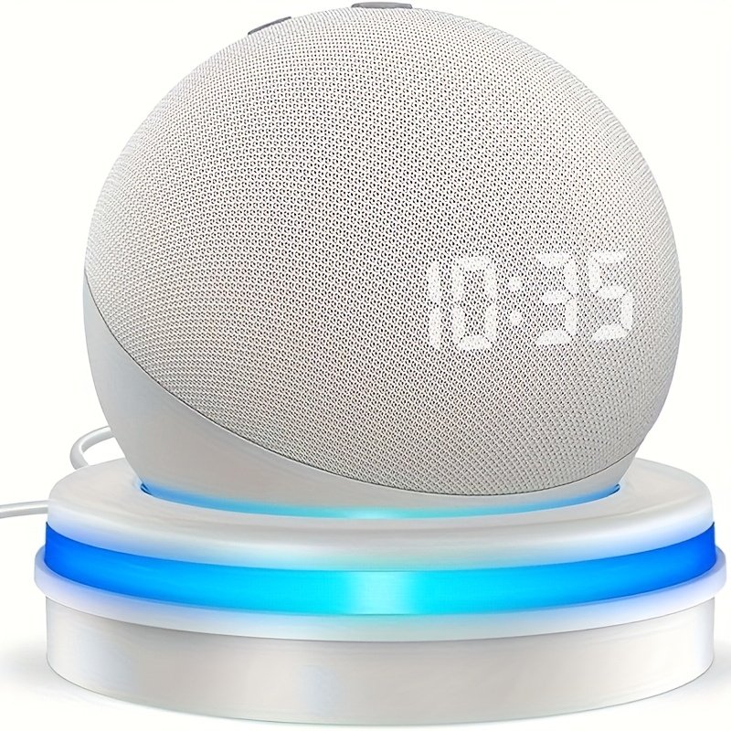 Echo Dot 4th/5th Generation Table Stand Desktop Holder Mount for Echo Dot 4th/5th Gen, Base Bracket with Light Guide