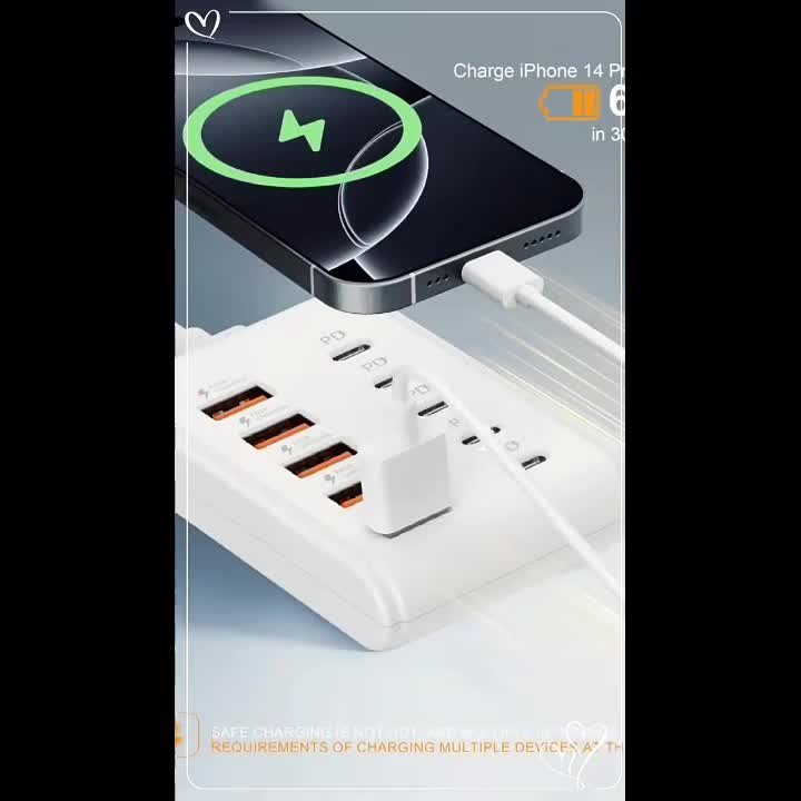 2026 New Model with 10 Ports: 5 Type-C PD And 5 USB-A Interfaces, Suitable for Laptops, Tablets, And Multiple Devices. A Compact Power Hub - Image 12