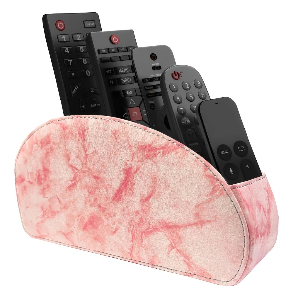 Remote Control Holder with 5 Compartments - Black Faux Leather Remote Caddy for TV, DVD, Blu-Ray, Media Player, And Heater Control.. - Image 12